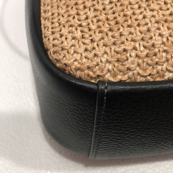 Coach Hadley Mini Straw Woven and Pebbled Leather Crossbody Bag EUC - Picture 9 of 11